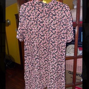 High neck floral dress